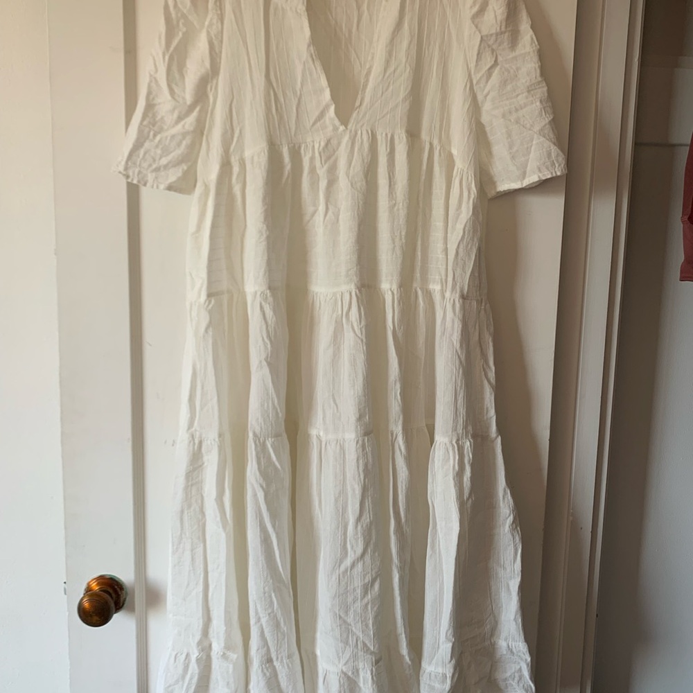 Elegant White Tiered Dress